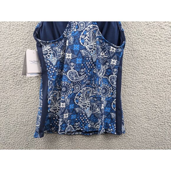 NWT Dolfin Aquashape Women's XS Santorini Racerback Tankini Top Navy Blue - Picture 6 of 12